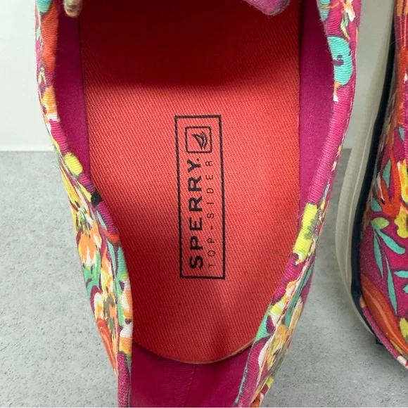 Sperry Women’s Tropical Floral & Flamingo Canvas Slip On Boat Shoes Size 7 - Picture 10 of 11